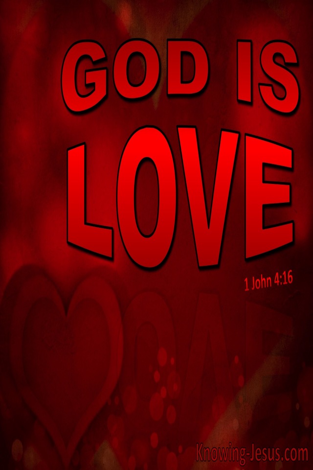 1 John 4:16 God Is Love (red)